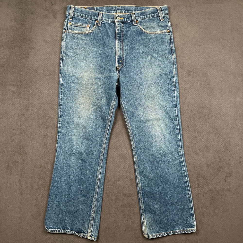 Vintage Levis 517 Boot Cut Jeans Mens 38x30 Blue Made in USA 2000s Y2K Denim